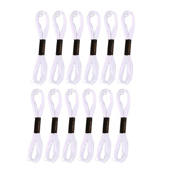 

Набор вышивальных ниток 12 шт. Хлопковые нити для ручной работы, DIY, стежков, пряди для шитья, рукоделия и вышивки 12PCS белый