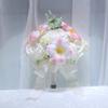 Elegant Bridal Bouquet: Preserved Tulips & Roses Wedding Photo Props - Handheld Simulation for Engagement.