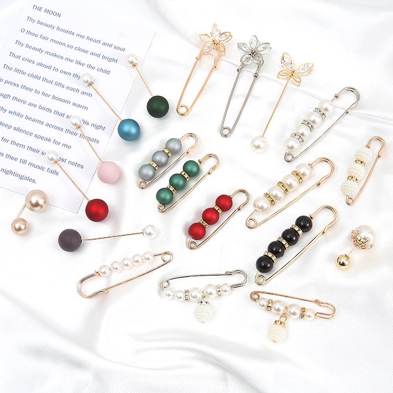 Pearl Anti-Exposure Brooch: Women's Waist-Cinching Pin & Clothing Decoration