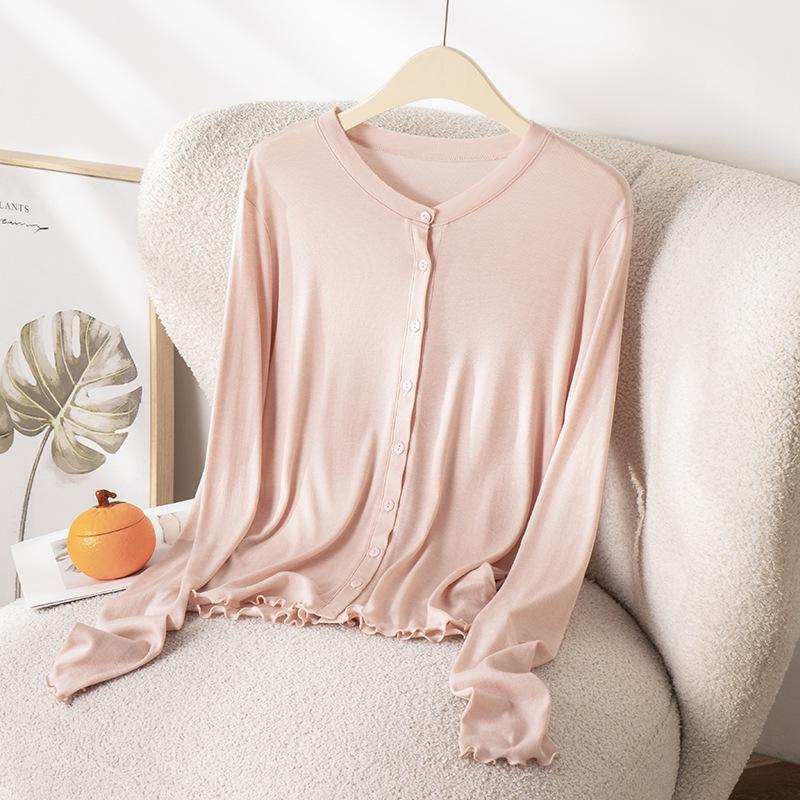 2026 Hangzhou Women's Summer Mulberry Silk Lyocell Cardigan T-shirt: Sun Protection & Body Concealment