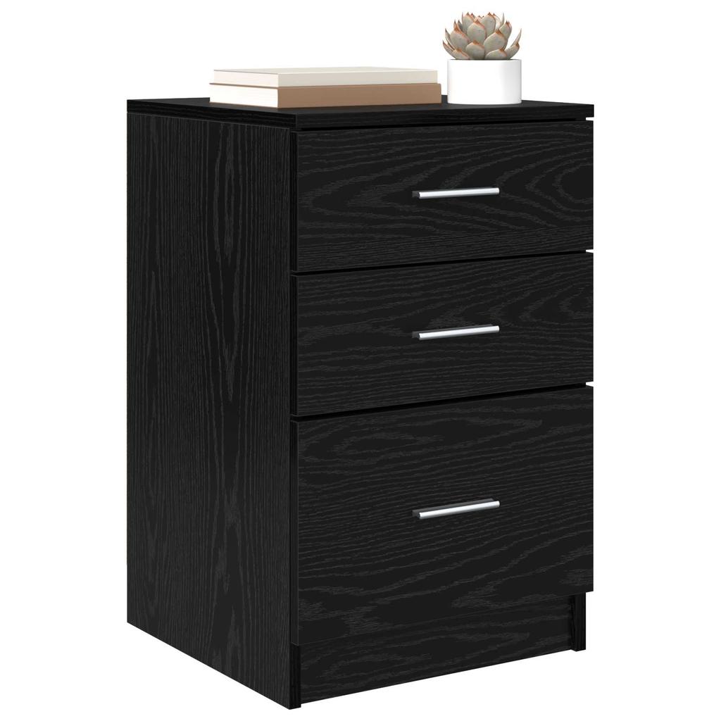 Nightstand Black Oak Effect 40 x 40 x 63 cm Engineered Wood
