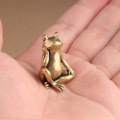 Vintage Brass Daydream Frog Miniatures Figurines Handmade Animal Ornaments Home Decors Living Room Desktop Decorations Crafts