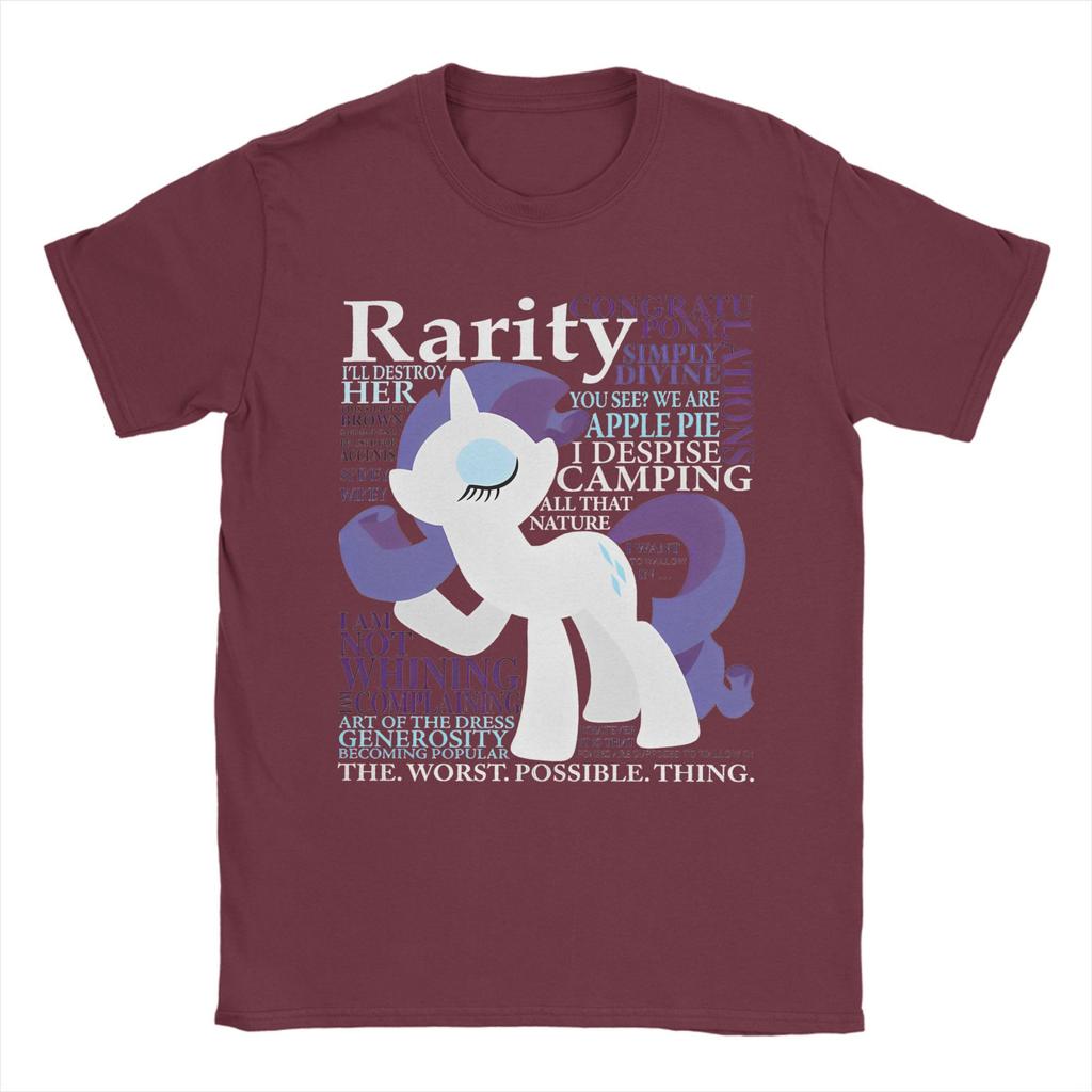 Harajuku The Many Words of Rarity T Shirt Men Cotton Short Sleeve Ponies Friendship Is Magic Round Neck Summer Clothing