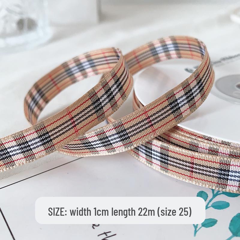 10mm kariertes Satinband für Haaraccessoires, Schleifen, Geschenkboxen & Bastelarbeiten