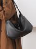 Solid Color Soft Leather Shoulder Crossbody Bag For Women Large Capacity Leisure Shopping Handbag Diagonal Pack Vintage Hobo Bag