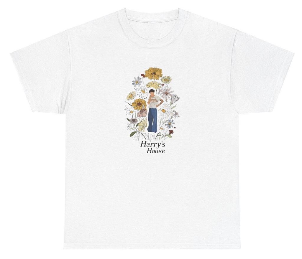 Harry Styles Merch T Shirt Harry's House Fan Gift Lover Superfan Floral Tee