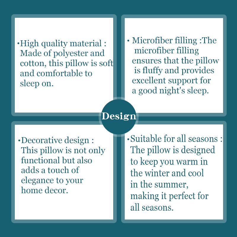 1pc Soft Quilted Pillow for Comfortable Sleep and Guest Room Decor - Perfect for Bedroom and Hotel Bedding
