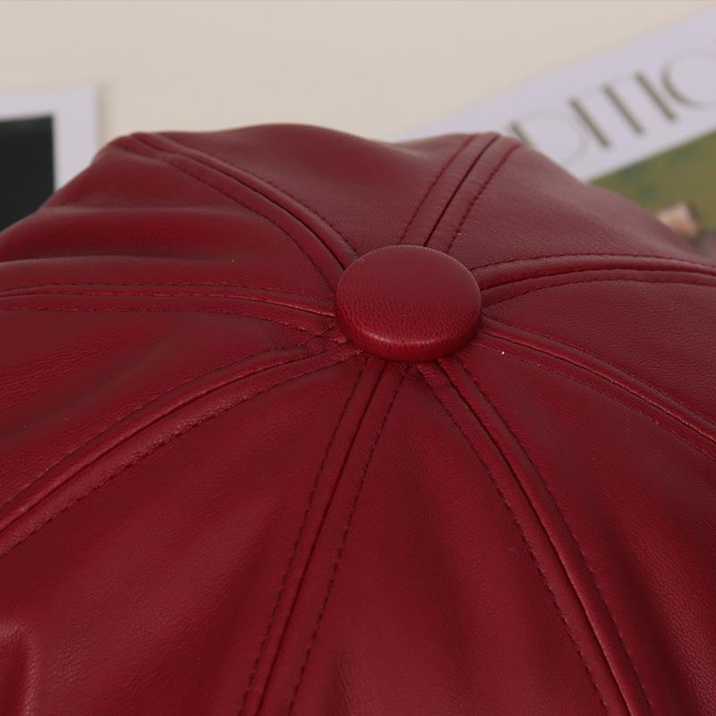 Temperament octagonal pumpkin hat literary style painter hat autumn cap octagonal hat big brim