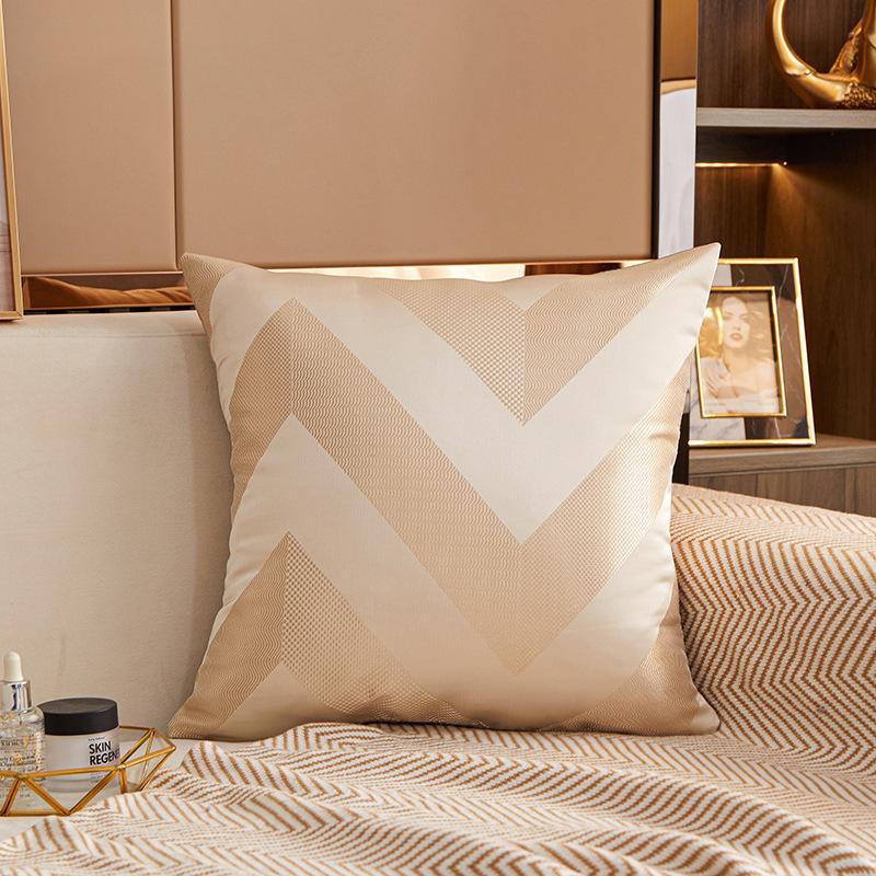 45x45cm Simple Jacquard Square Cushion Cover Polyester Geometric Pattern Throw Pillowcase Decorative Pillows for Sofa Decor Home