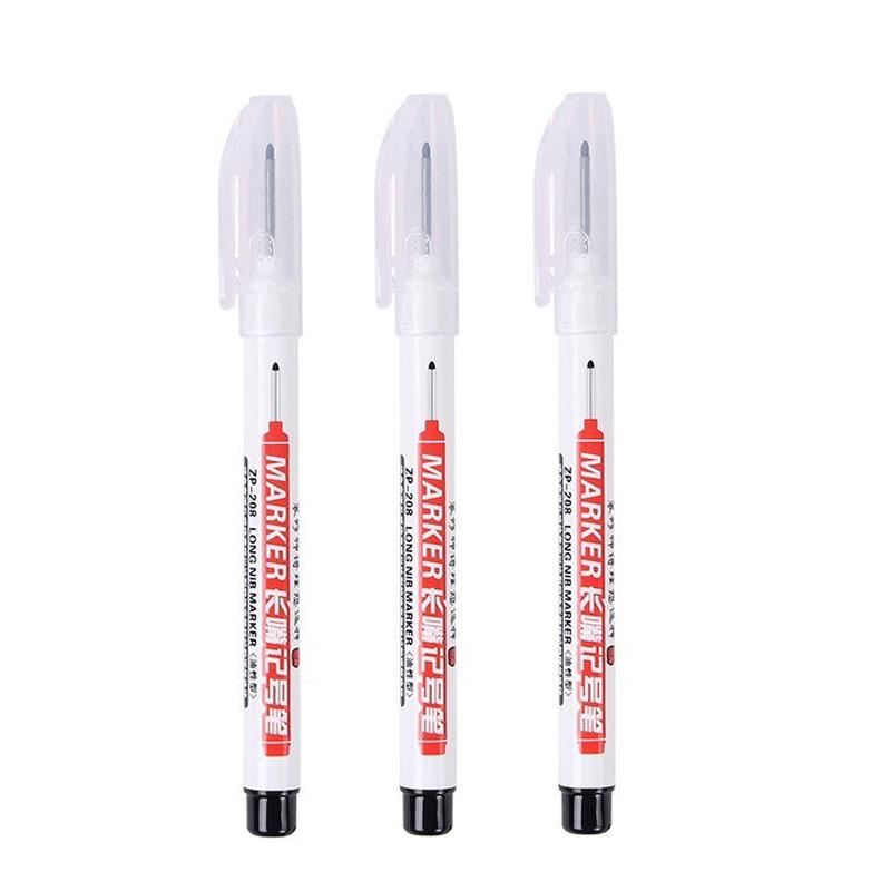 1/3Pcs White 20mm Deep Hole Long Nib Head Markers Pen Set for Metal Waterproof Bathroom Woodworking Decoration Multi-Purpose