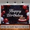 2D Plane Birthday Party Banner Background - Black Background with Birthday Happy Themezyc
