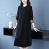 2025 Elegant Plus Size Woolen Knit Dress: Winter Slimming Long Skirt