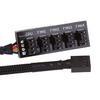 1 to 5-Port 4-pins PWM CPU Cooler/ Case/ Chasis Cooling Fan Power Cable Hub Splitter Adapter Black Sleeved 40cm