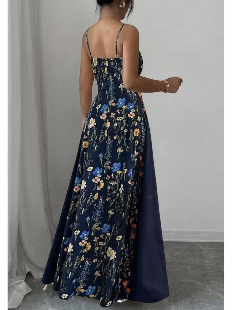 2026 European & American Summer Fashion Spaghetti Strap Print Dress