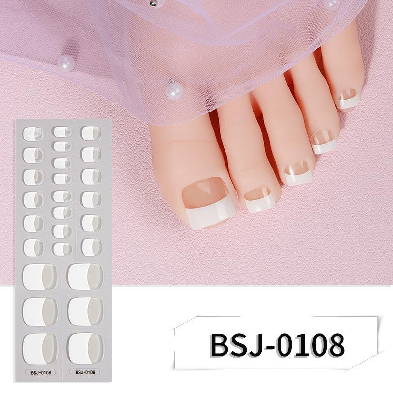 Semi-solid Gel Manicure Stickers, Toenail Stickers, Onion Pink Pearlescent Gradient Flash Semi-solid Nail Stickers