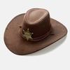 Western Cowboy Hat Spice Girl American Vintage Knight Hat Men's and Women's Outdoor Camping Photo Shade Sunscreen Hat Big Eaves
