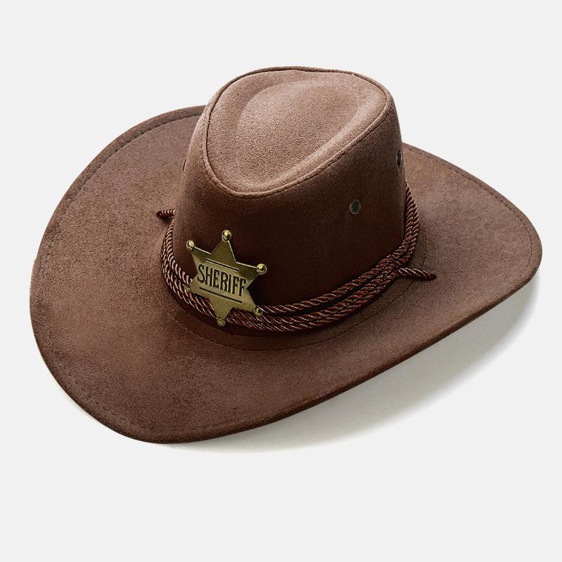 Western Cowboy Hat Spice Girl American Vintage Knight Hat Men's and Women's Outdoor Camping Photo Shade Sunscreen Hat Big Eaves