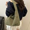 New Trendy Corduroy Top Handle Bag Women Large Capacity Shoulder Bag Fashi Casual Texture Versatile Crossbody Commuting Bag