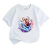 Kids Boys Girls Crew Neck Short Sleeve 100% Cotton T-Shirt, Cute Ice Princess Sisters Printed Casual Summer Soft Breathable Tee Tops for Children Dail