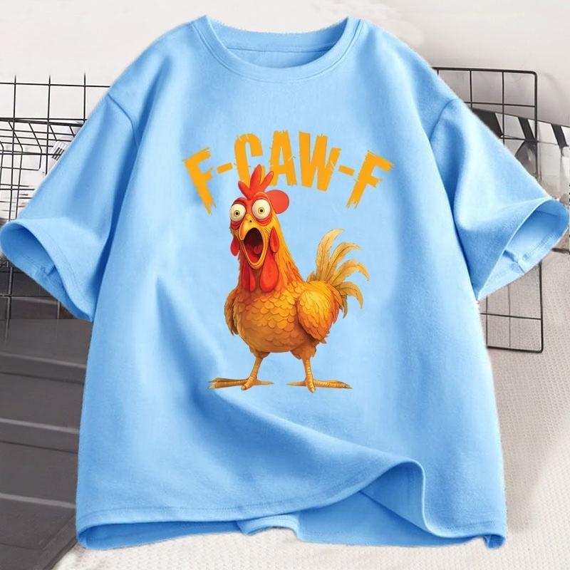 Maglietta Divertente Pollo Urlante F CAW F Tshirt Casual Cotone Manica Corta FCAWF Maglietta Pollo Unisex Donna Abbigliamento Largo Regali