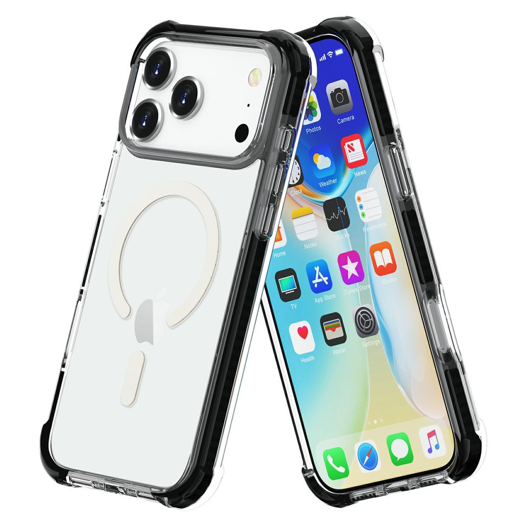 For iPhone 17 Pro Max Case Compatible with MagSafe Reinforced Corners TPU + Acrylic + TPE Phone Cover