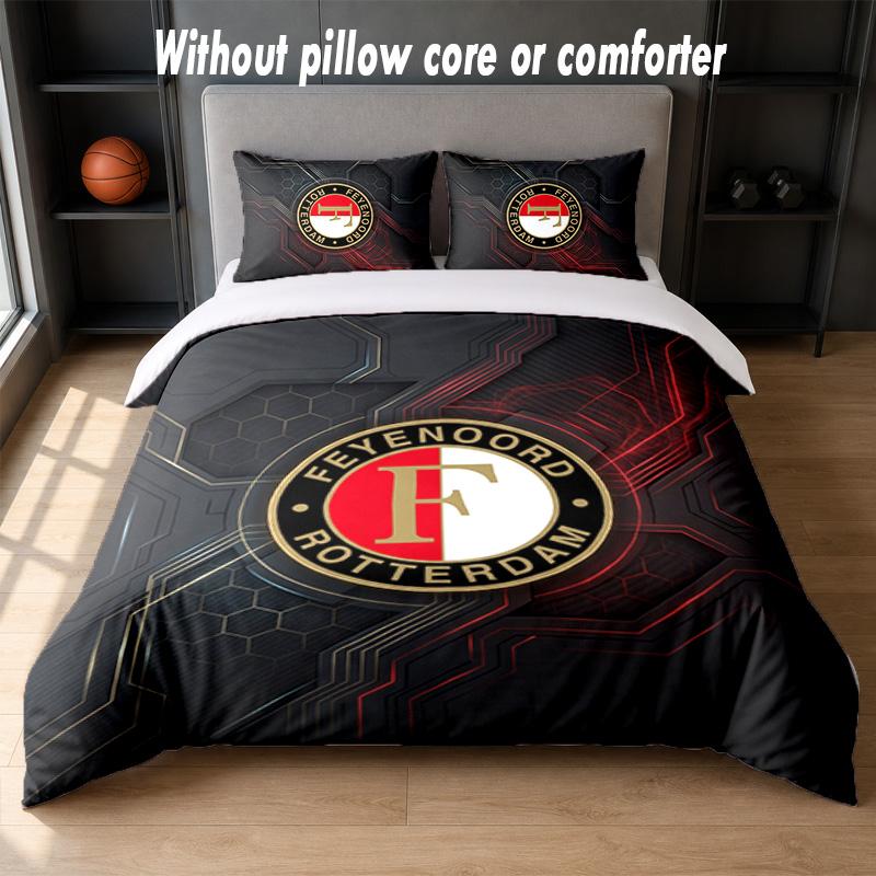 Feyenoord Design Bett Bettwäsche Set 1 Bettbezug + 2 Kissenbezüge Weich Atmungsaktiv Haushalt Bettwäsche
