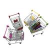 1:48 Mini Supermarket Shopping Trolley Cart Desktop Model Children's Toys Home Decoration Miniature