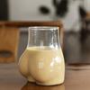 450ml Butt Shaped Mug Milk Cup Borosilicate Glass Transparent Butt Drinking Cups Portable Glass Cup for Water Milk Coffee