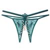 Want To Tie Julie * Embroidered Lace Open Panties Women's Erotic Beads Transparent Seduction Low Waist Free Thong