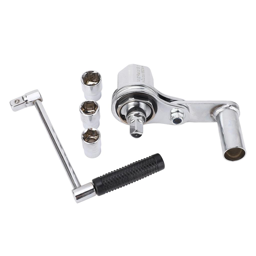 1 2in Torsion Multiplier Wrench Looseing Nuts 1:16 Gear Ratio Car Tire Nut Remover with 17mm 19mm 21mm Sockets for Car