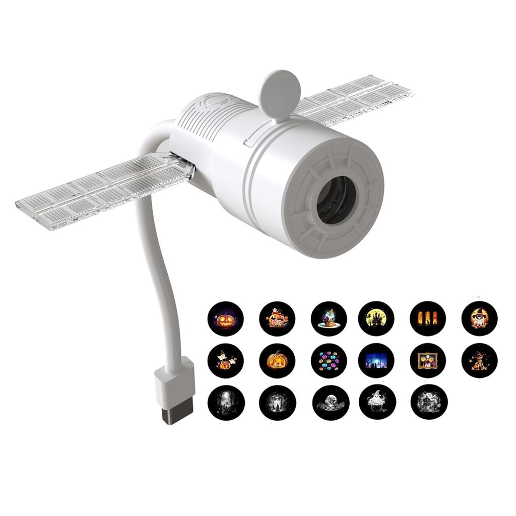 Star Projector Night Light 2 in 1 USB Galaxy Lamp 360 Flexible Gooseneck 5 Film Cards Kids Bedroom Ceiling Atmosphere