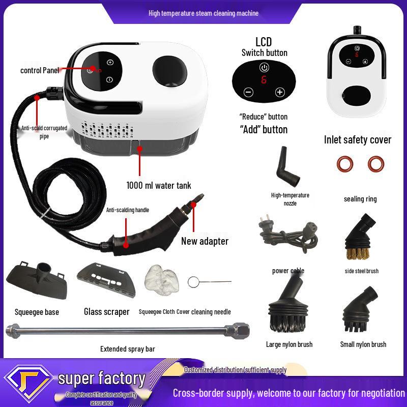 220V/110V High-Temp Steam Cleaner with LCD: Multifunctional Kitchen Cleaning Machine