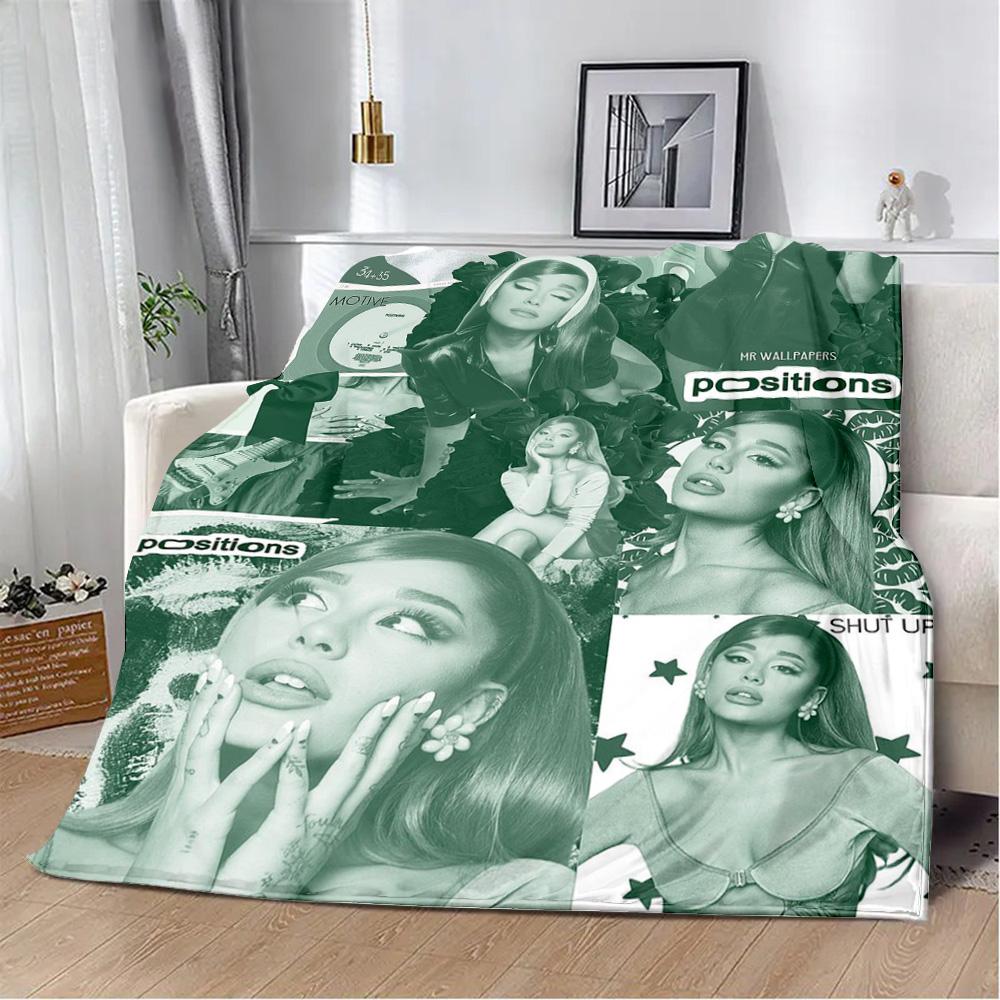 Printed Blanket Picnic Blankets Singer A-Ariana Grande Warm Blanket Soft and Comfortable Blanket Home Travel Birthday Gift
