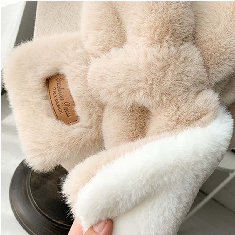 Plush Small Scarf Female Autumn and Winter Japanese Retro Wild Double-sided Plush Neck Collar