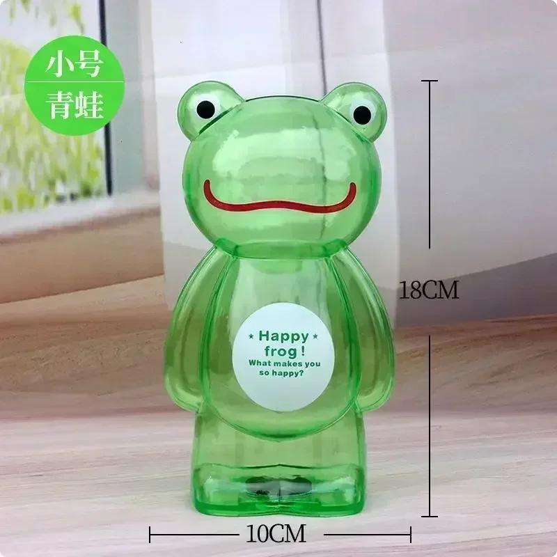 Creative Little Bear Piggy Bank Transparent Coin Paper Money Saving Box Cute Safe Deposit Box Kids Holiday Gift Desktop Decor