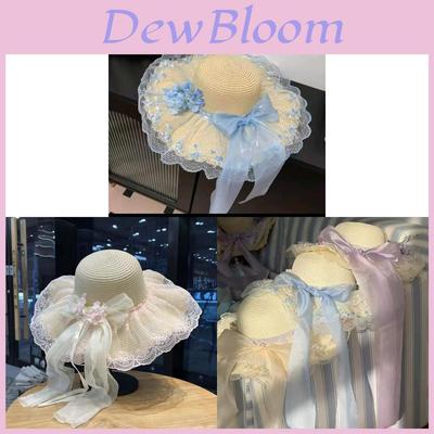 Forest Fairy Lace Straw Sun Hat For Girls Summer Beach Sun Protection