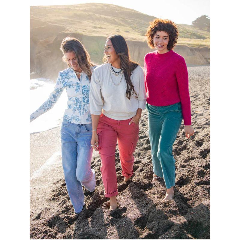 Carve Designs Soft Glutinous Dolman Loose One-Piece Sleeve Design Rib Patchwork Hem Long Sleeves Tops