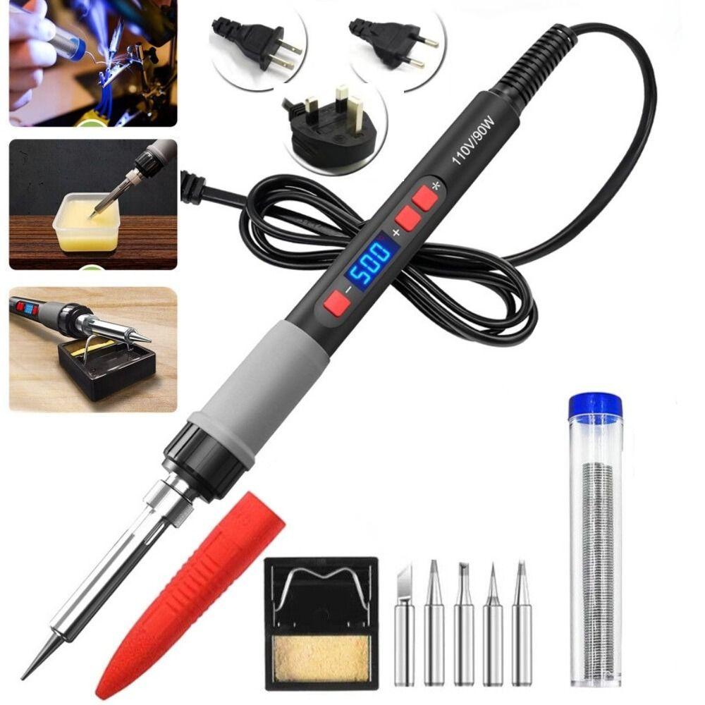 90W Soldering Iron Kit Temp Adjustment Electronic Iron Portable Solder Tool