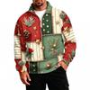 Men's Casual Stand Collar Sweatshirt with Holiday Christmas Print