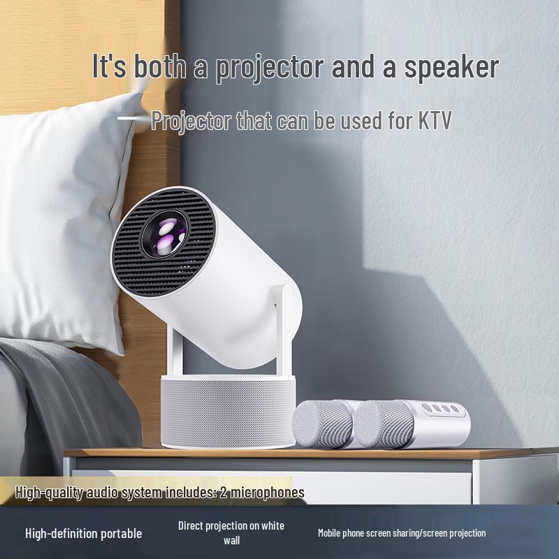 

HY300PRO-KTV Mini HD Home Projector & Portable Sound System EU Plug чорний