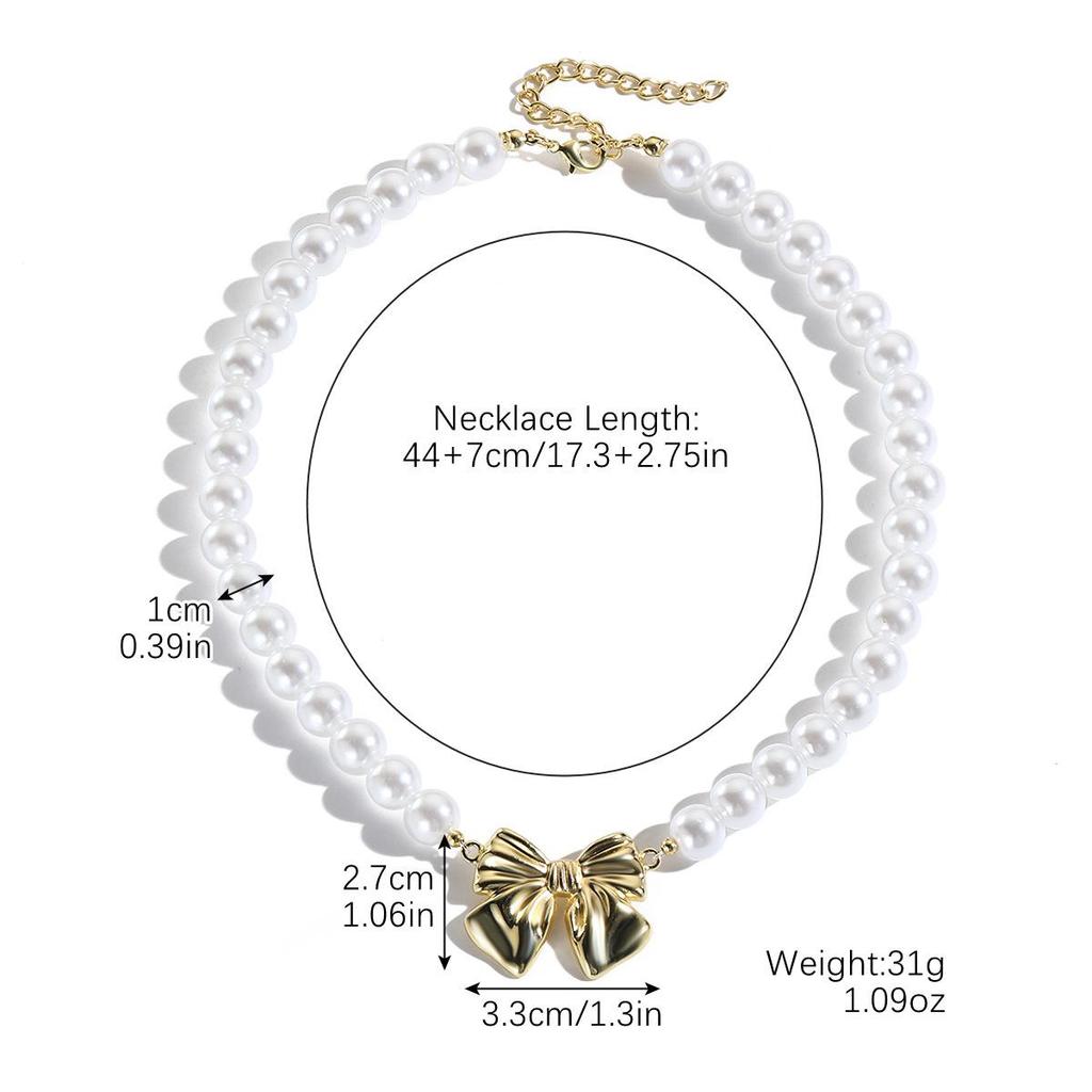 Necklace for Women Jewelry Necklace Women Hundred Premium Alloy Bow Necklace Beautiful Elegant Necklace for Her