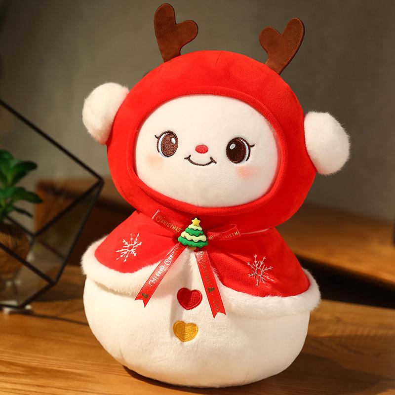 Christmas Plush Set: Santa, Reindeer, Apple Cushion, Tree, Snowman Doll