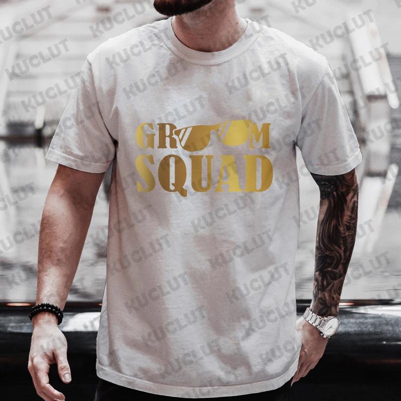 Groom Squad Best Man T Shirt EVG Team Future Groom Tees Single Farewell Bachelor Stag Party Tshirt Engaged Wedding Graphic Tops