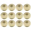 12Pcs Stainless Steel Split Type Glass Jar Lids Round Lkproof Sling Covers Kitchen Supply(XH00179 Gold )