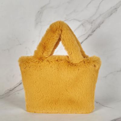 Myia Fogni Fur Tote   Crossbody Bag   Mustard  Maiab0021 