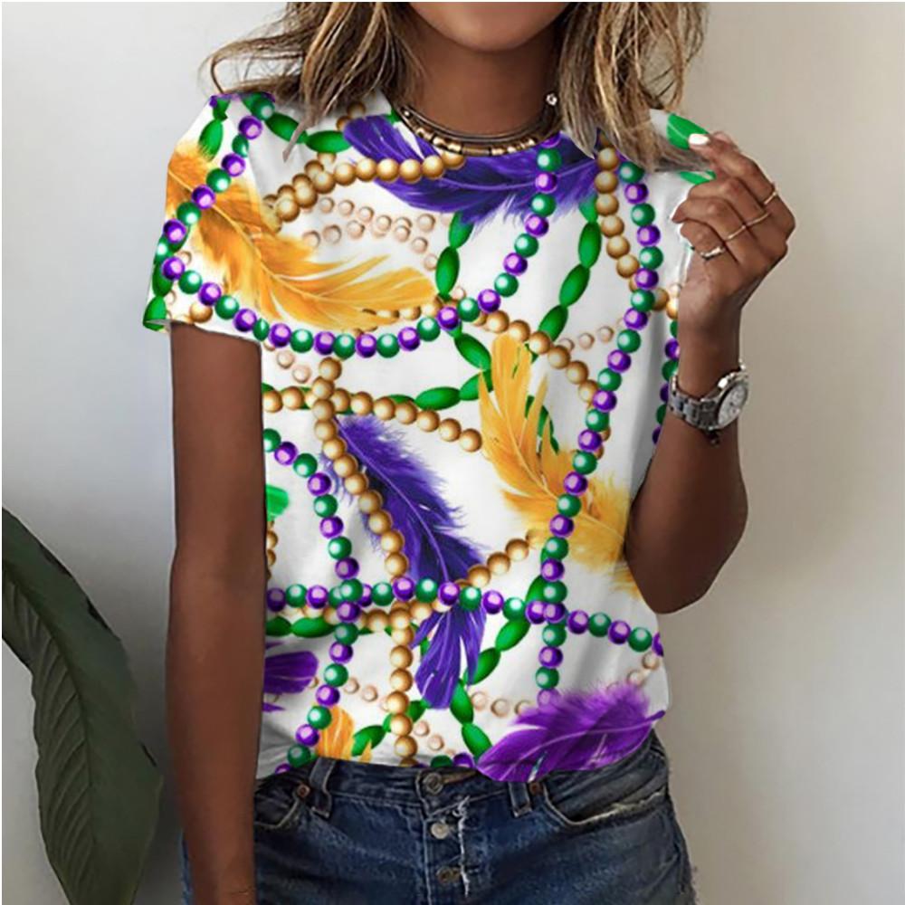 Harajuku T-shirt 3D Printed Women's Short Sleeved Summer New Designer Casual Loose T-shirt Round Neck Women's Top