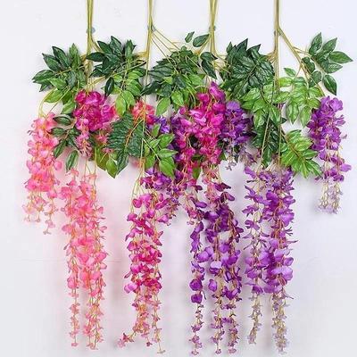 Artificial Wreath Flower Leaves Wisteria Rattan Wedding Christmas Decoration Home Decor Festive Party Supplies Vase Accessories