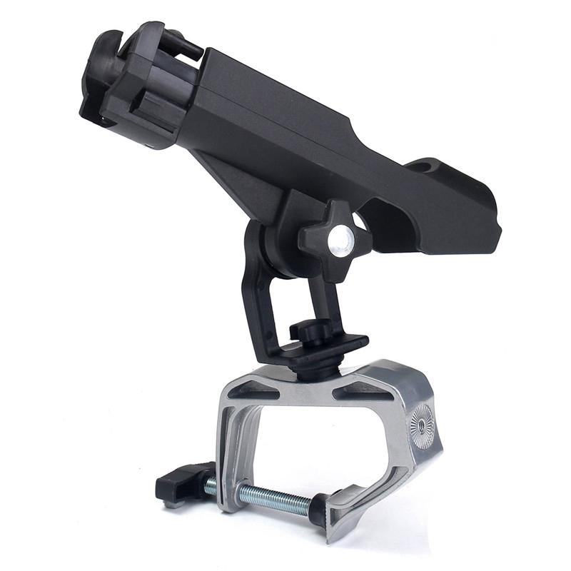Rotatable 360 Degree Spinning Fishing Rod Fixed Holder Boat Fence Mount Kit Kayak Side Sea Fish Tackle Accessory Tools Black