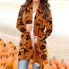Women's Halloween  Cat  Print Cardigan Coat