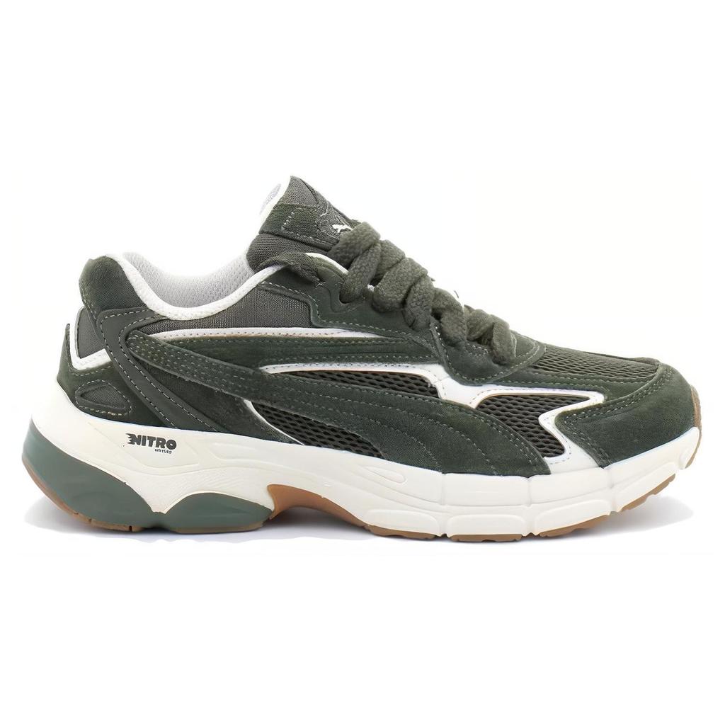 Puma Teveris Nitro Punta Rotonda Allacciate Pelle Sintetica Ammortizzante Resistente all'Usura Traspirante Scarpe da Corsa Basse Unisex sneaker 388774-27